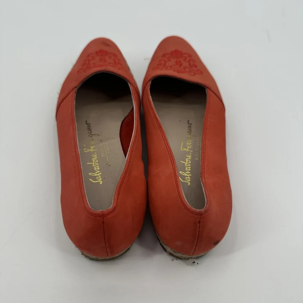 Salvatore‎ Ferragamo Shoes Womens Size 6 Espadrille Flats Embroidered Slip On